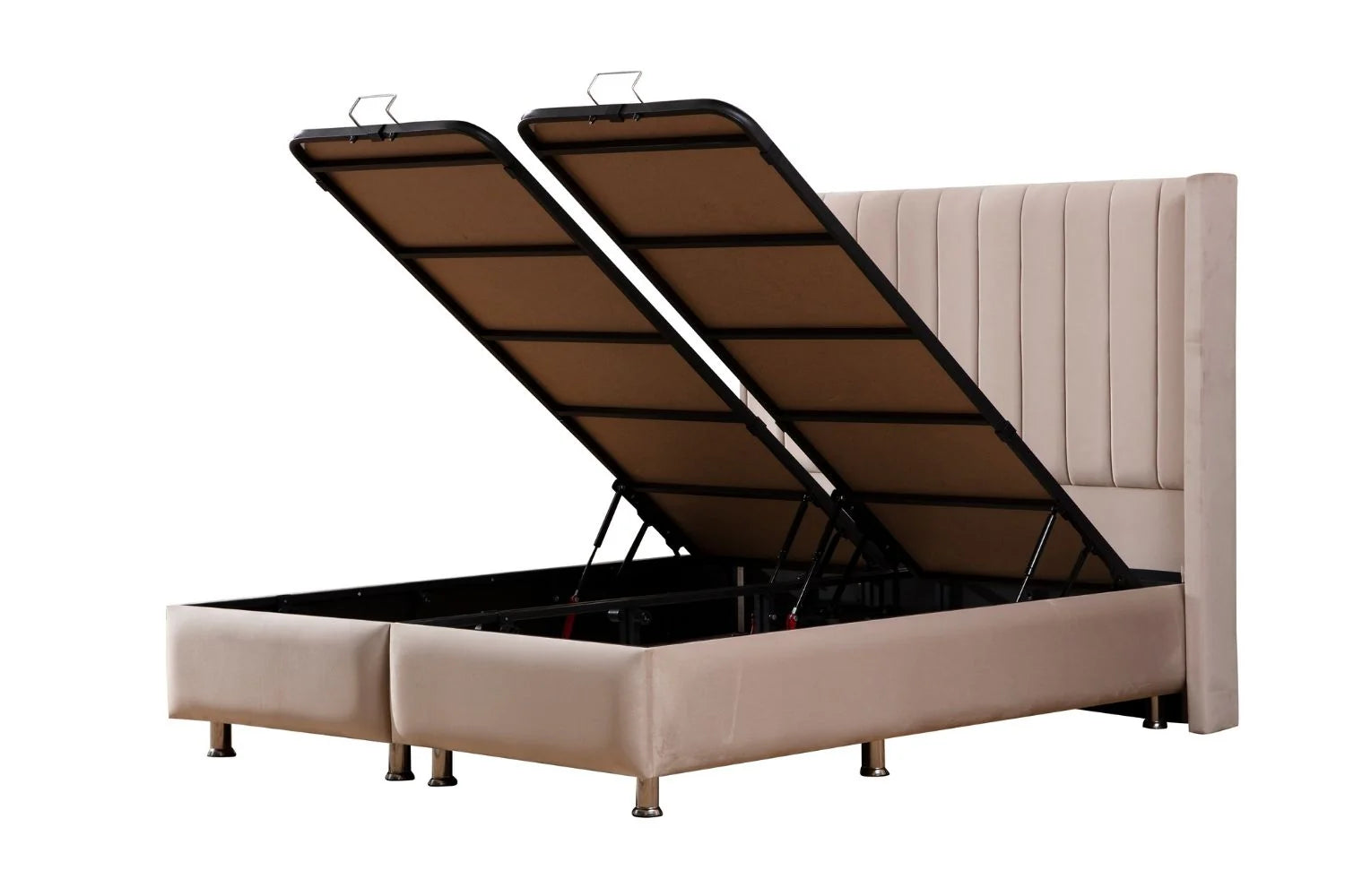Lit Coffre Tokyo Beige - Velours