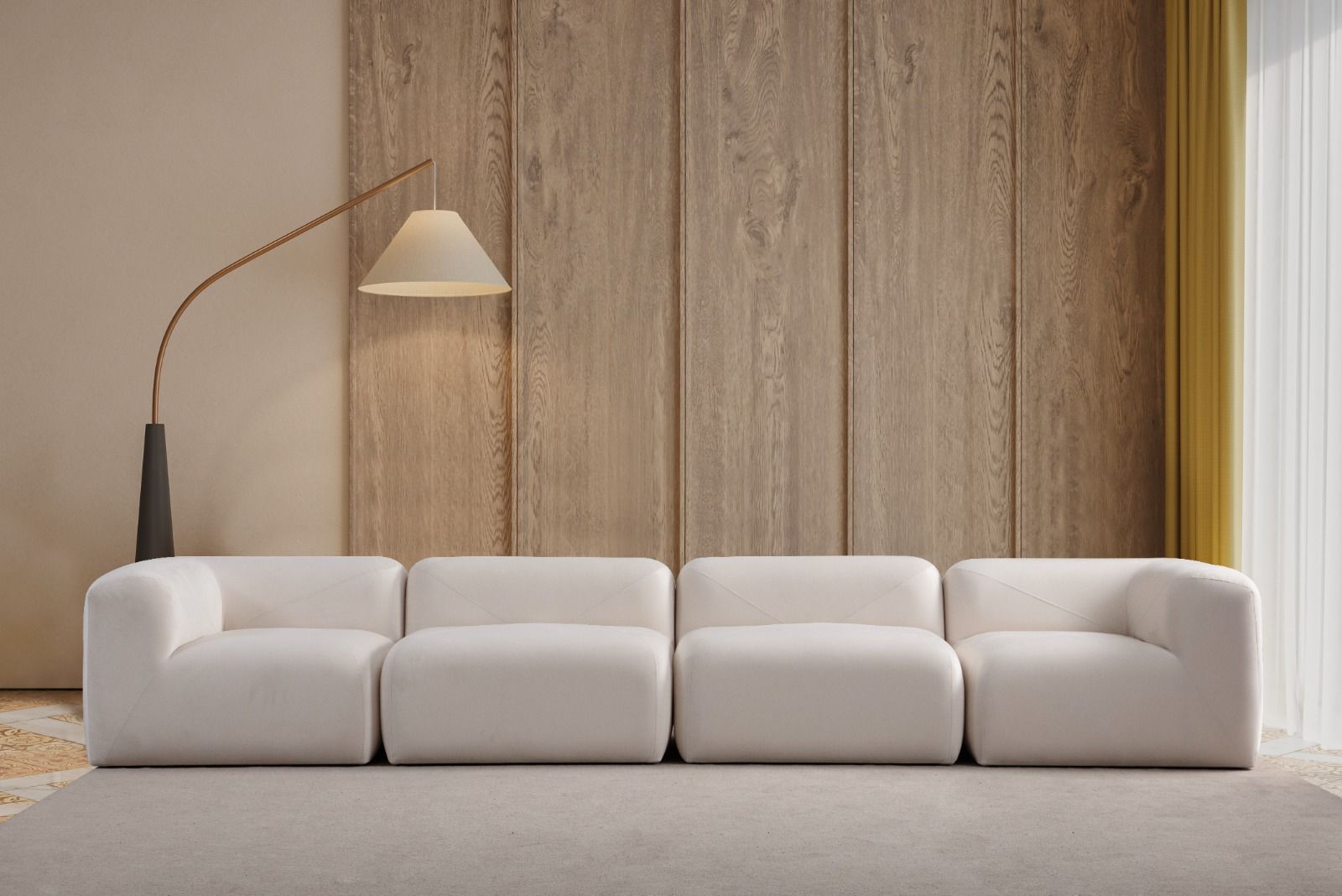 Canapé Nuage Blanc Cassé - Velours