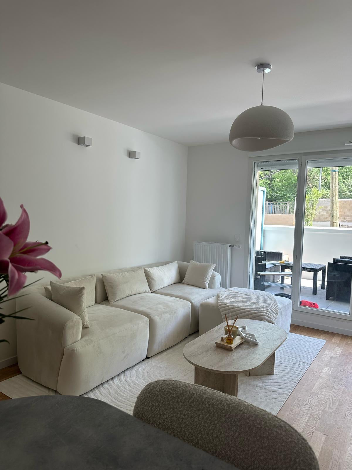 Canapé Mila Modulable Blanc Cassé - Velours