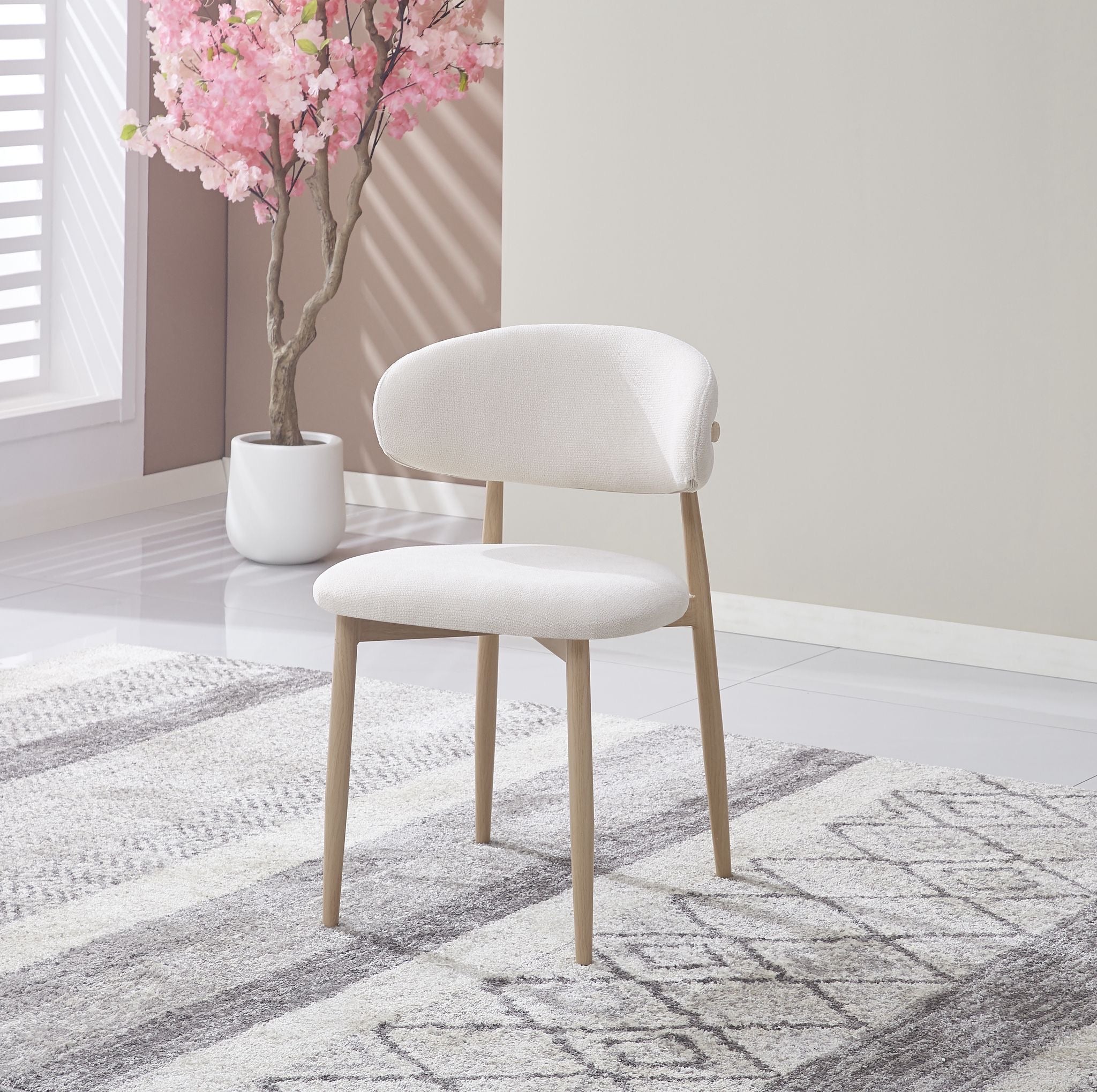 Chaise Lucile Pied Effet Bois Grain Beige