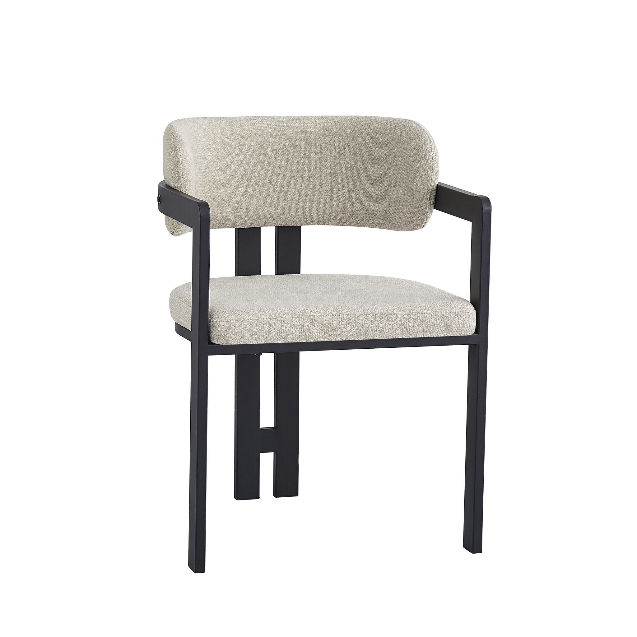 Chaise Mellow Pied Metal Noir Assise Grain Sable