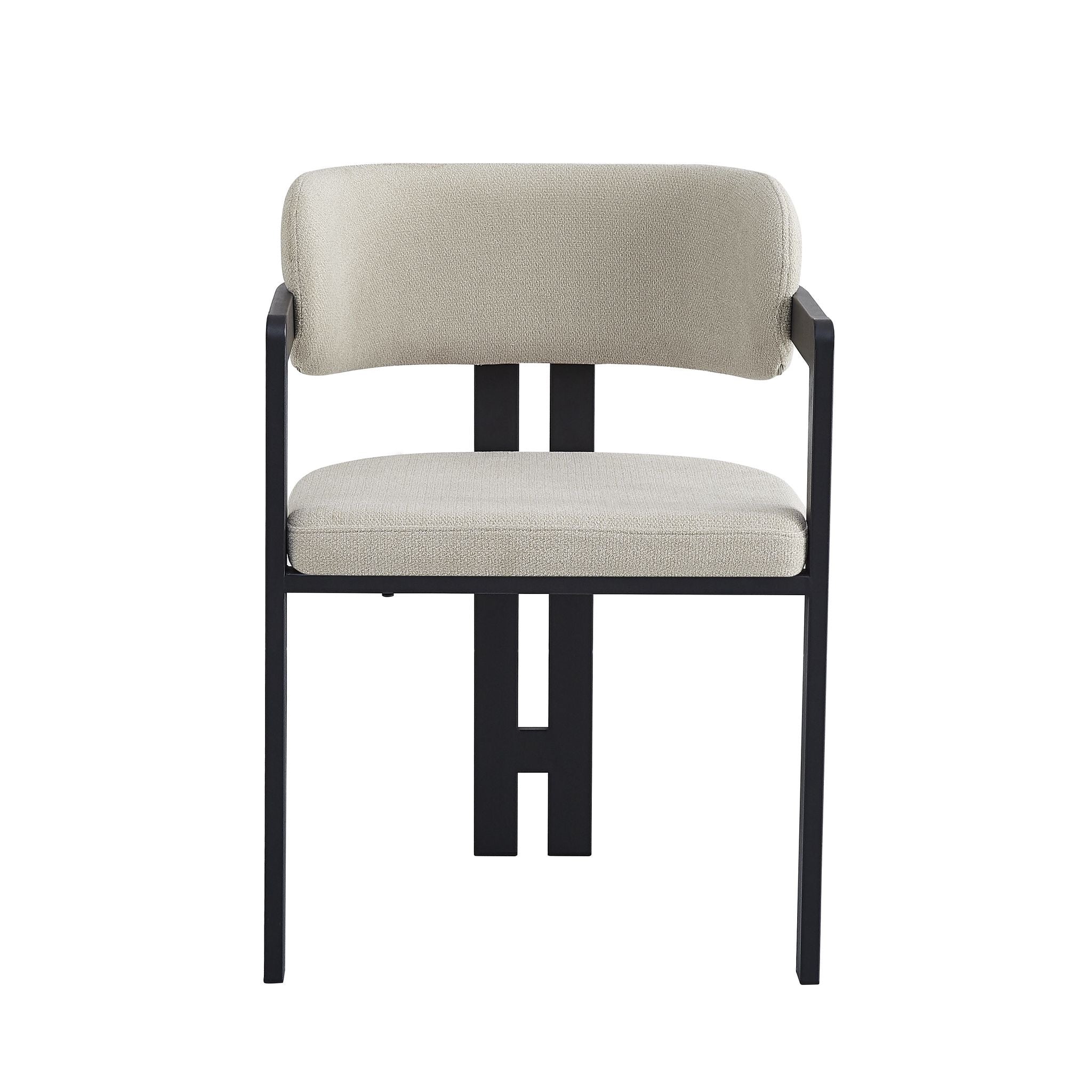 Chaise Mellow Pied Metal Noir Assise Grain Sable