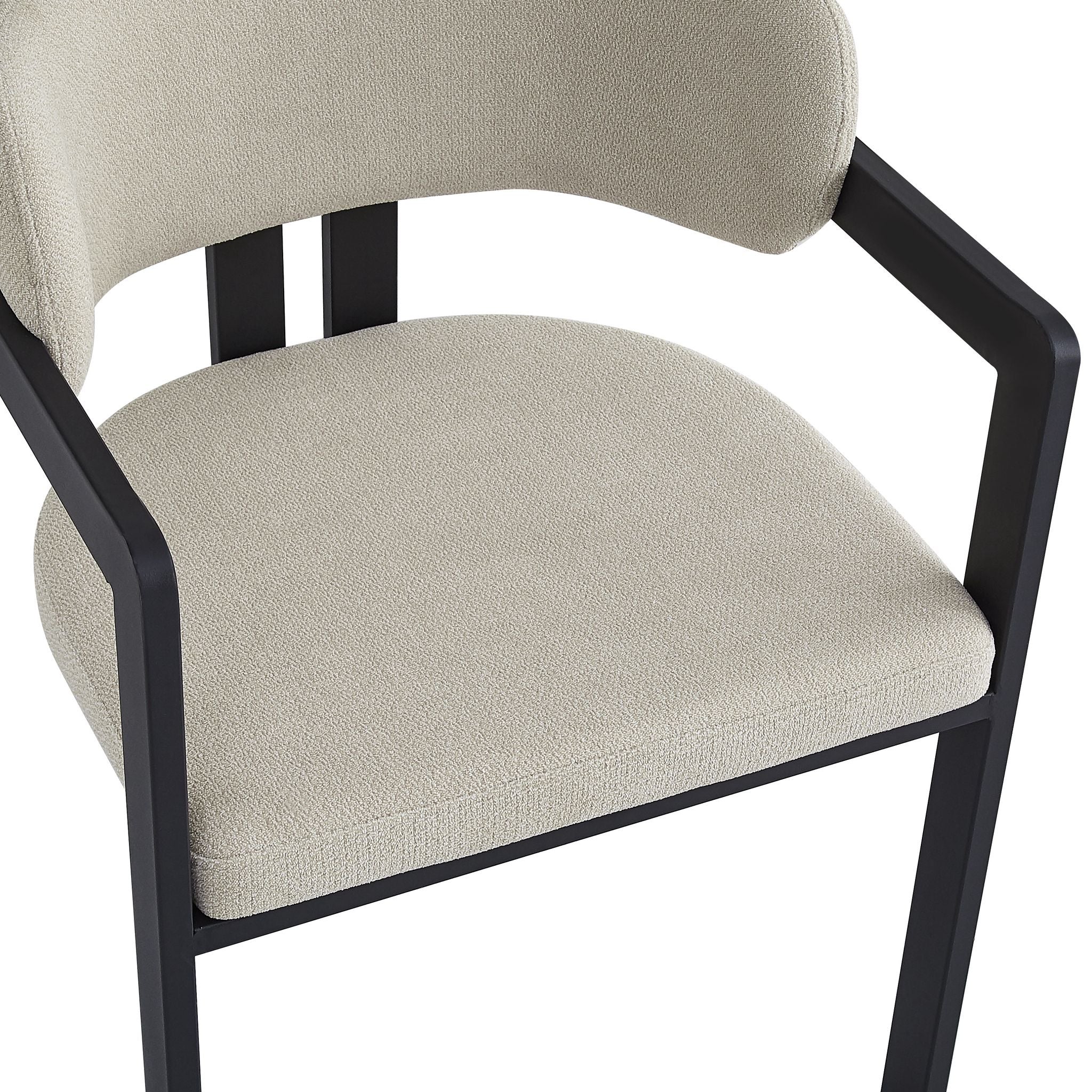 Chaise Mellow Pied Metal Noir Assise Grain Sable