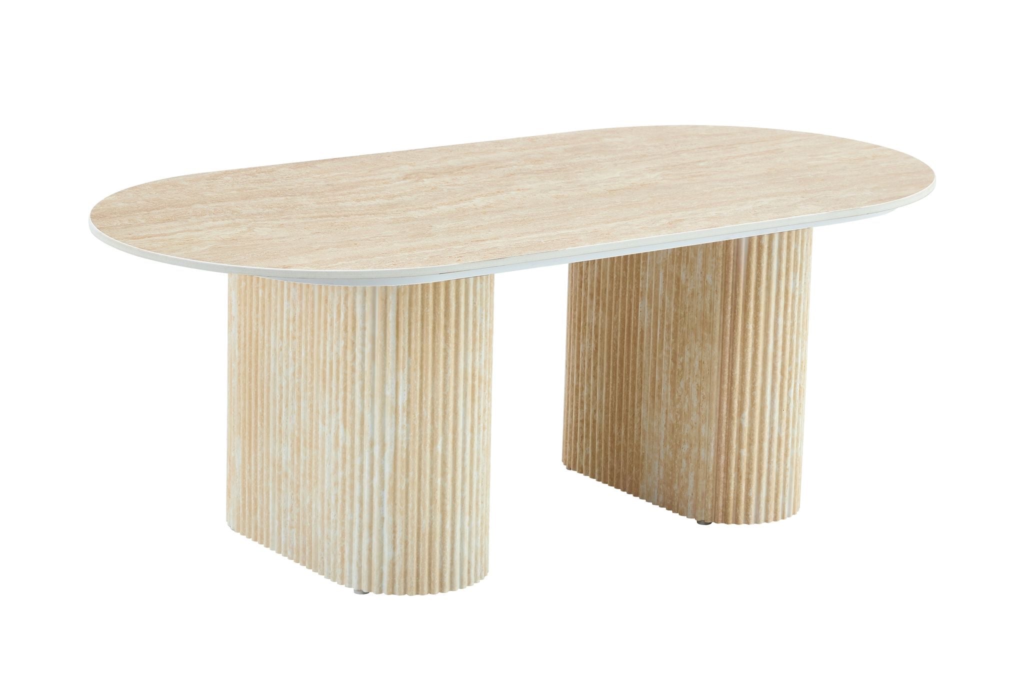 Table Basse Roxy Pied Effet Travertin