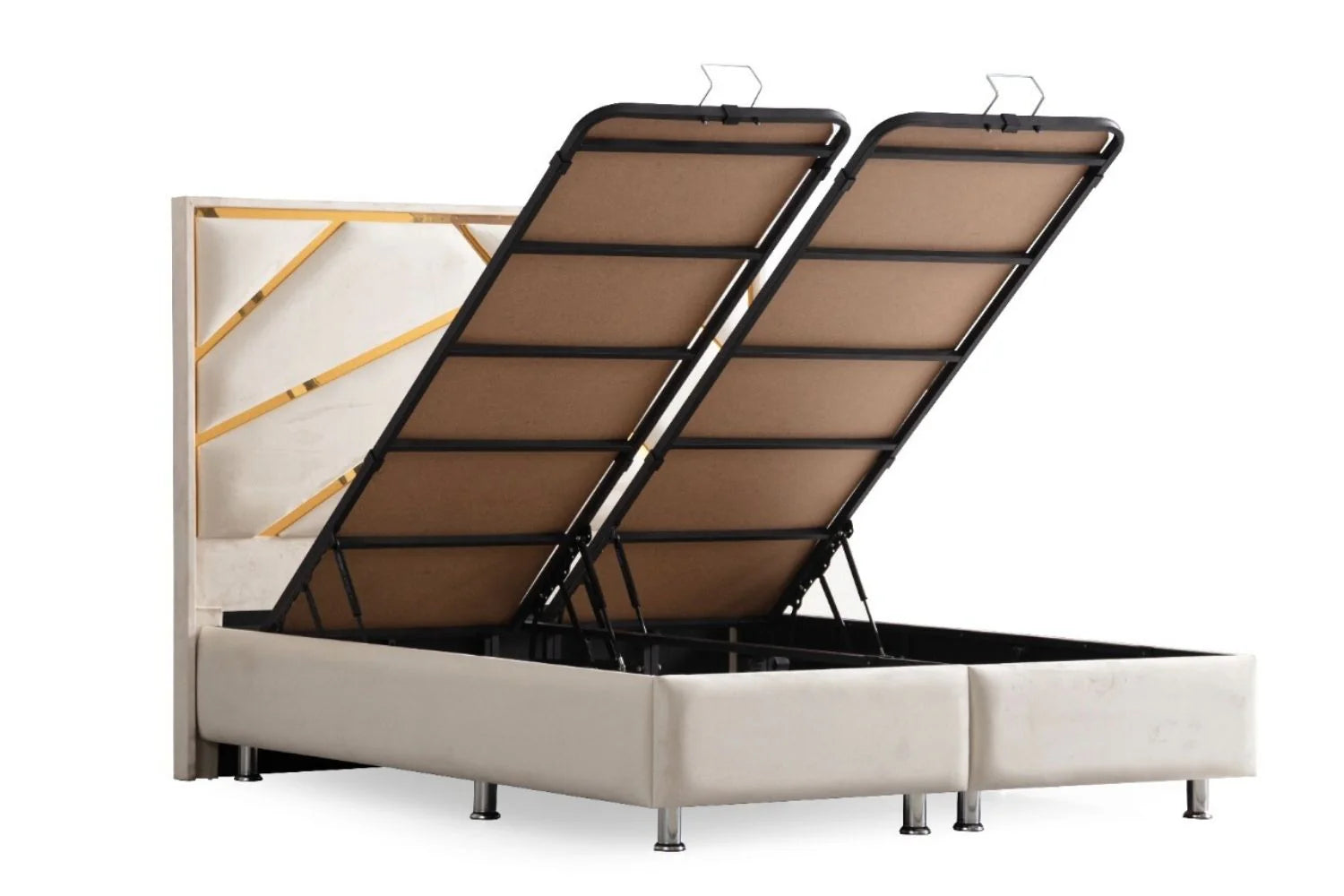 Lit Coffre San José Beige - Velours