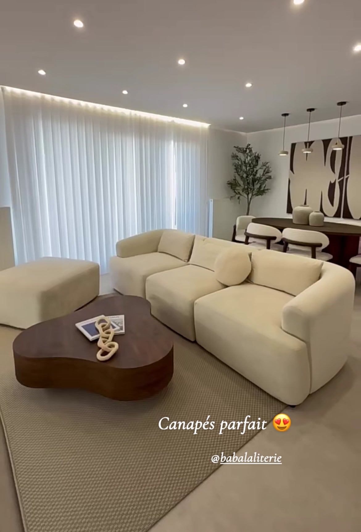 Canapé Mila Modulable Blanc Cassé - Velours