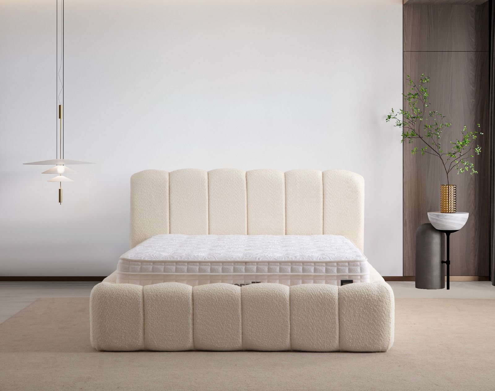Lit Coffre Bumble Blanc Cassé - Chenille