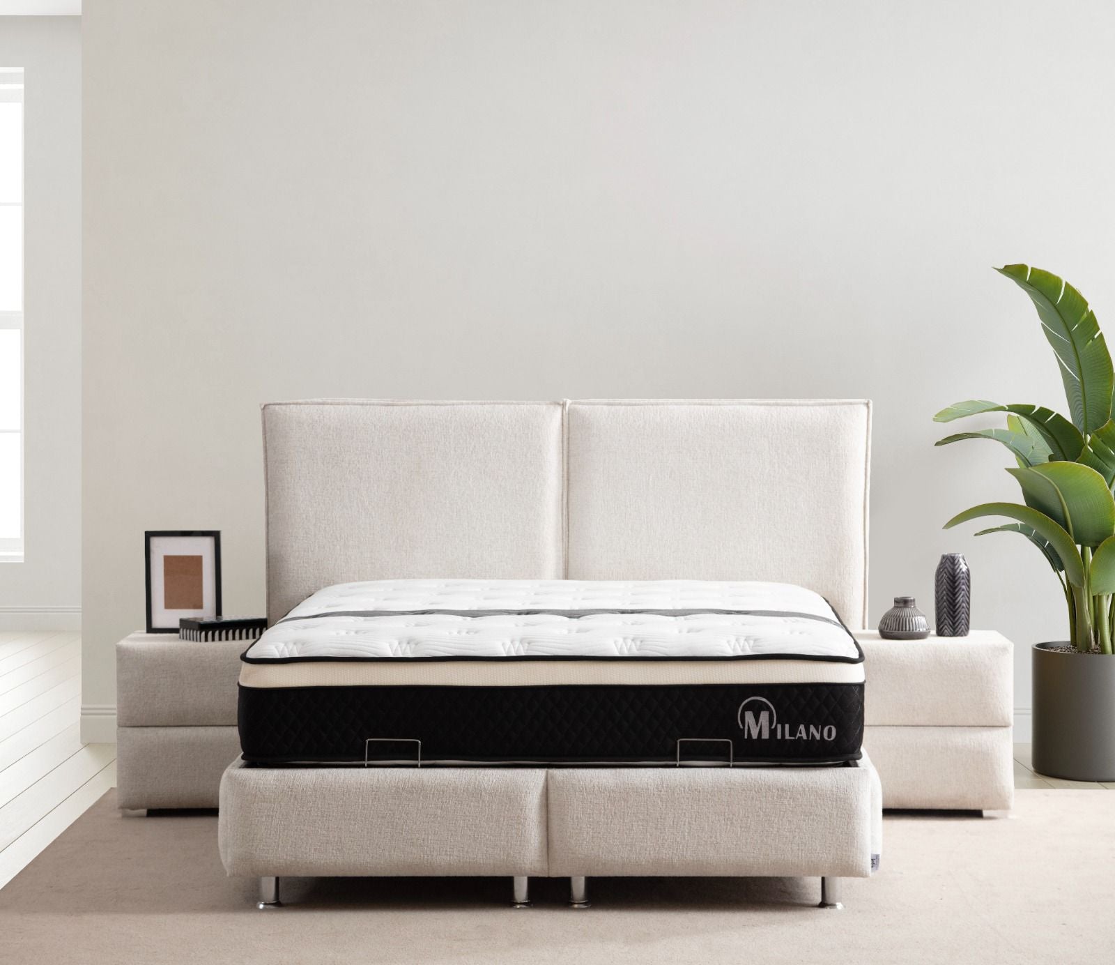 Lit coffre Maya - Tissu Chenille