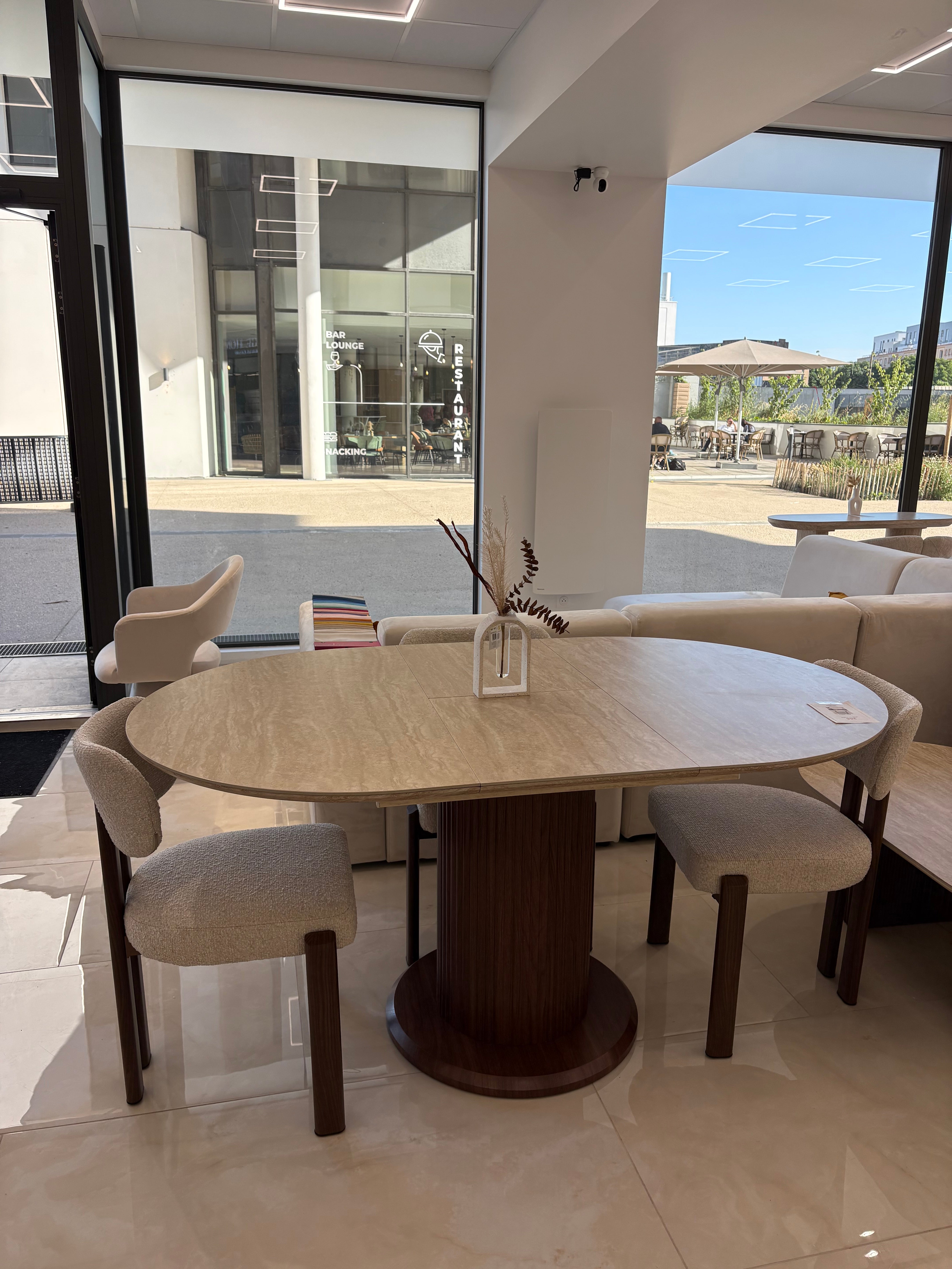 Table à Manger Sophia extensible pied noyer