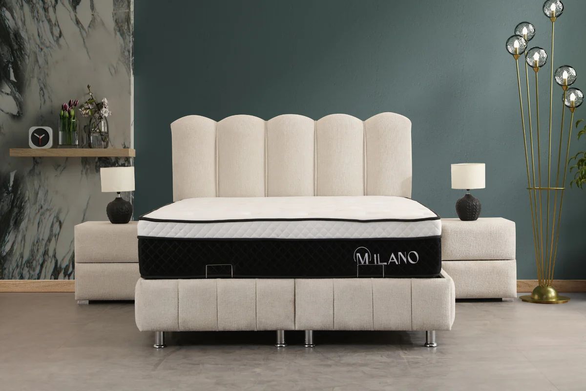 Lit coffre Eva Blanc Cassé - Chenille