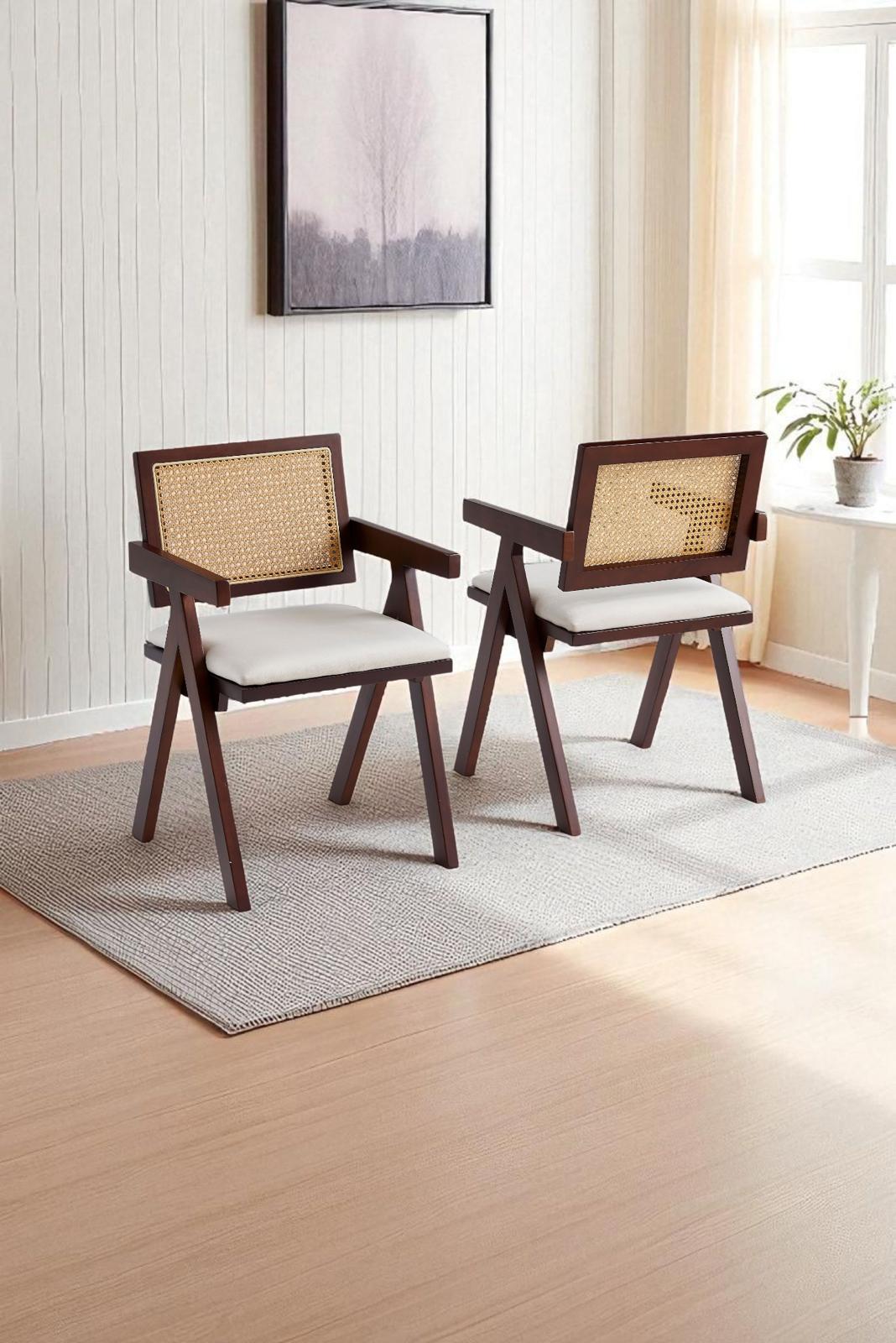 Chaise Rotin - Bois Noyer