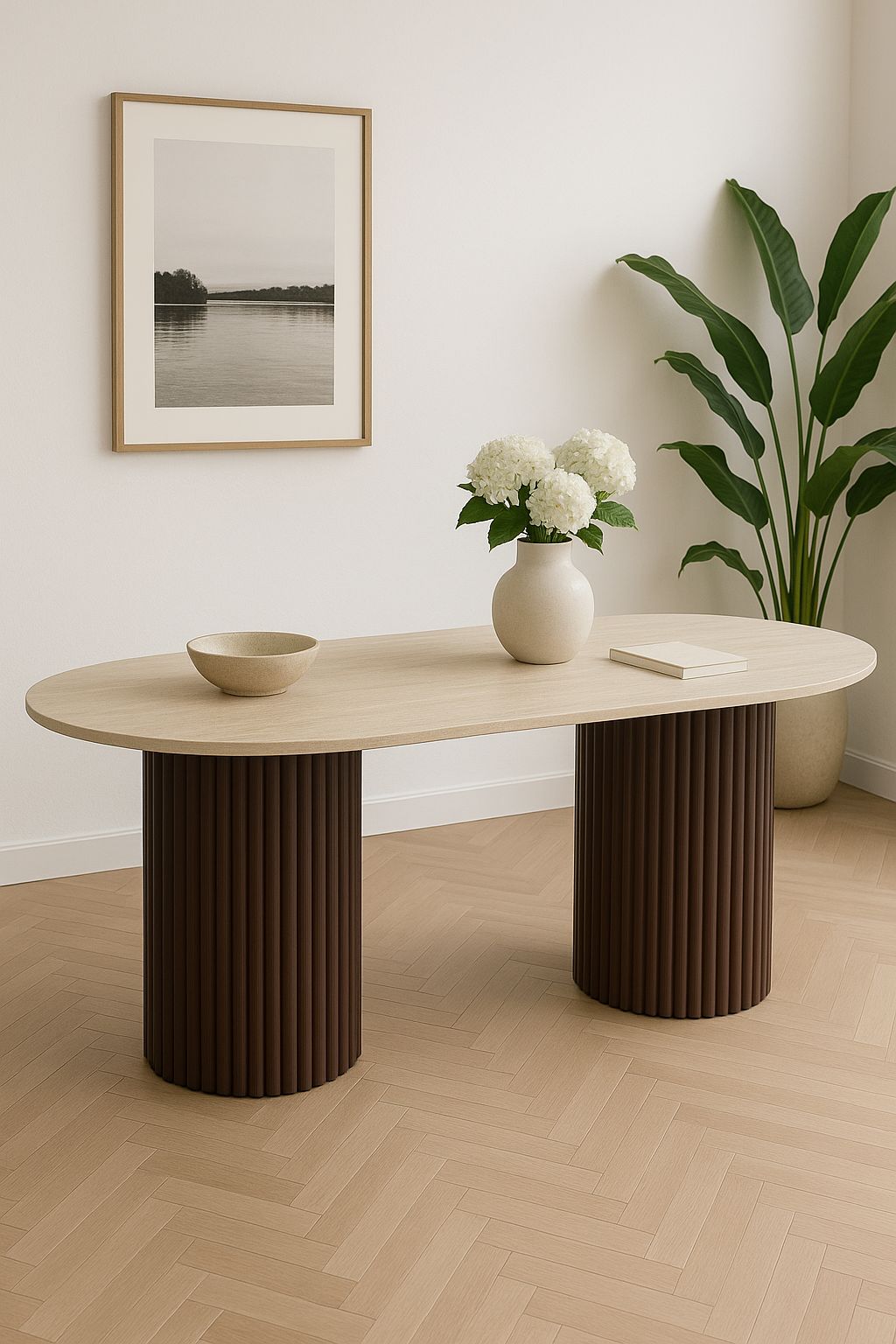 Table À Manger Keysha Pied Bois Noyer