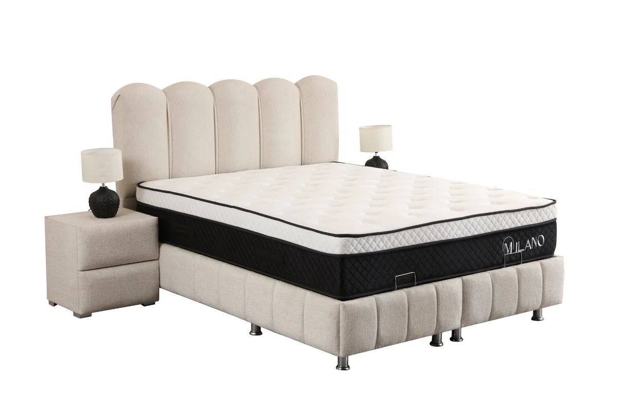 Lit coffre Eva Blanc Cassé - Chenille