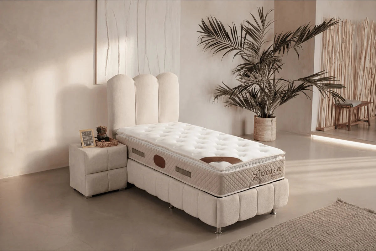 Lit Coffre Enfant EVA BLANC CASSE - CHENILLE