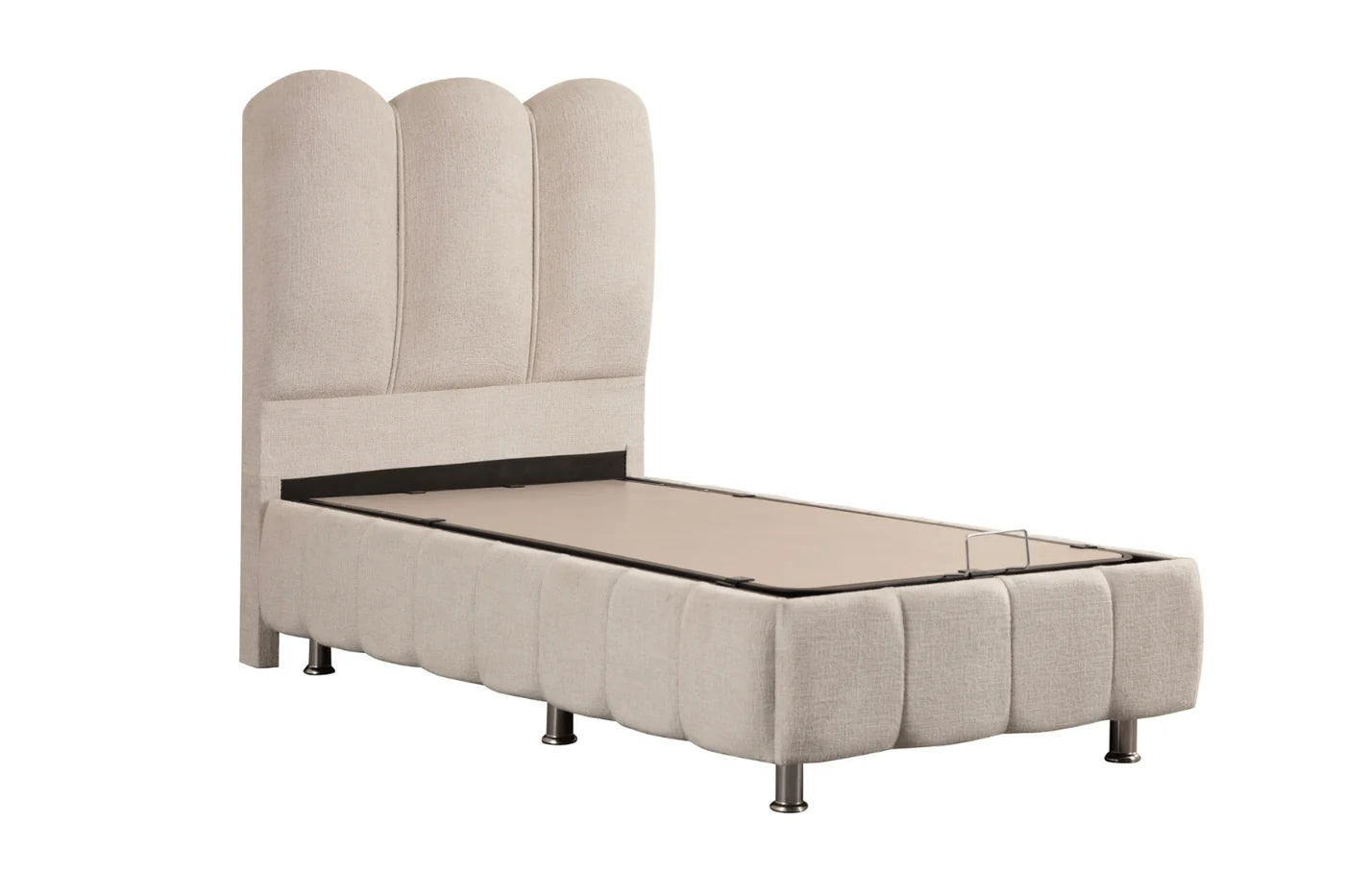 Lit Coffre Enfant EVA BLANC CASSE - CHENILLE