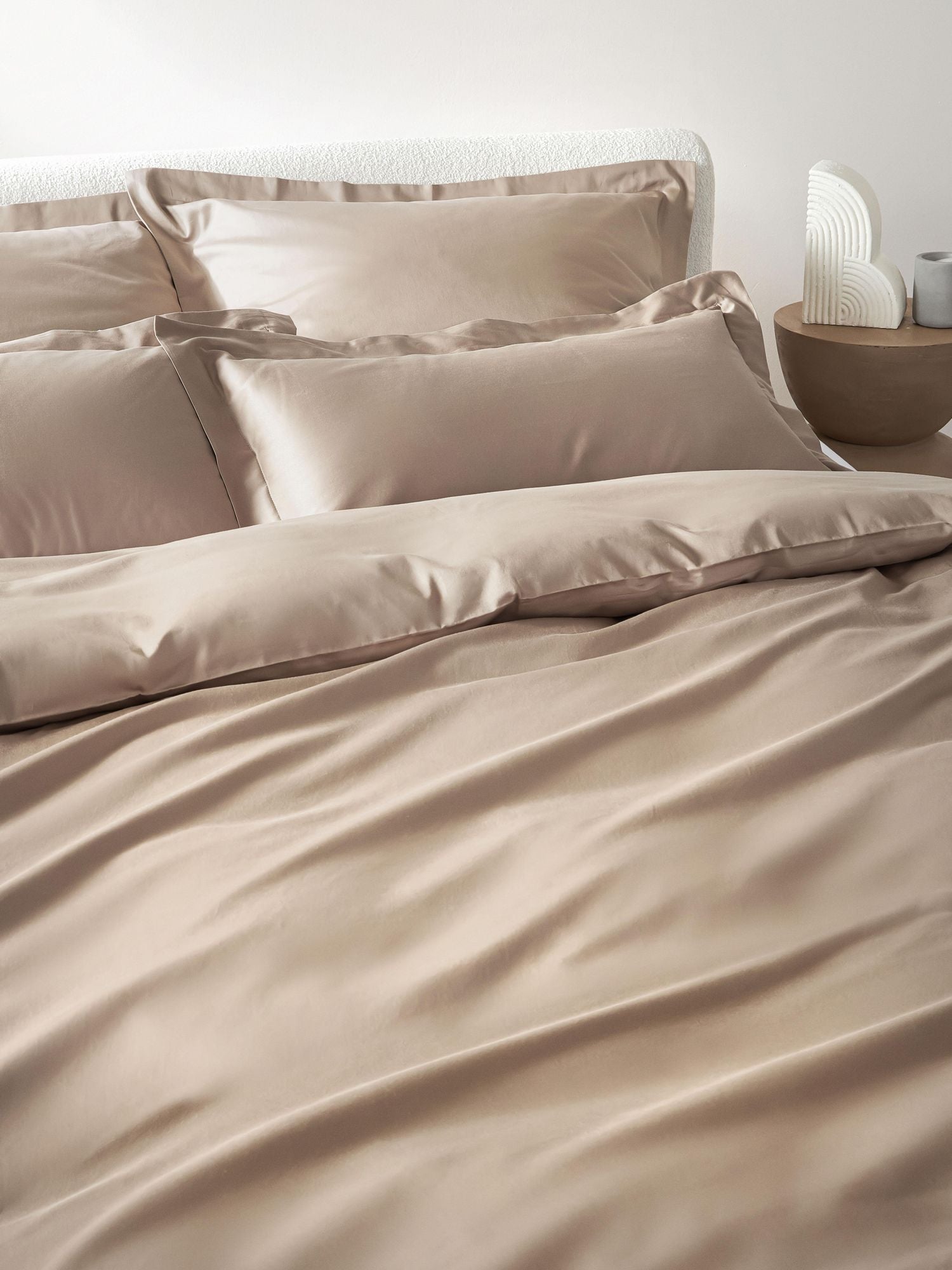 Drap housse satin de coton beige