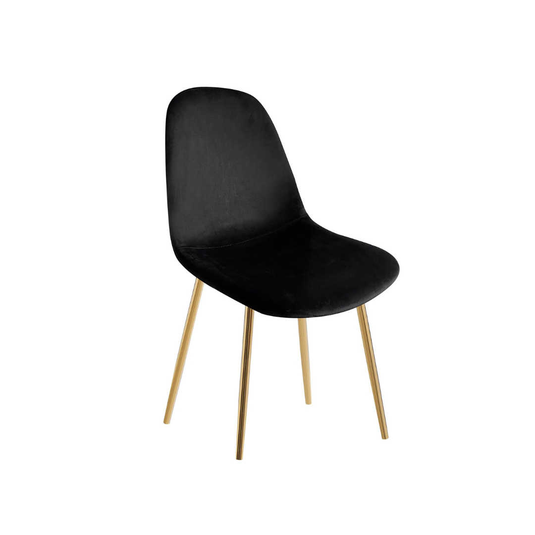 Chaise Scandinave en velour noir