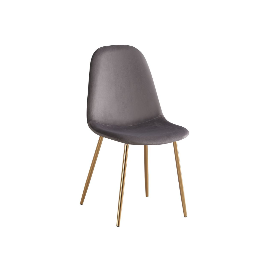 Chaise Scandinave en velour gris