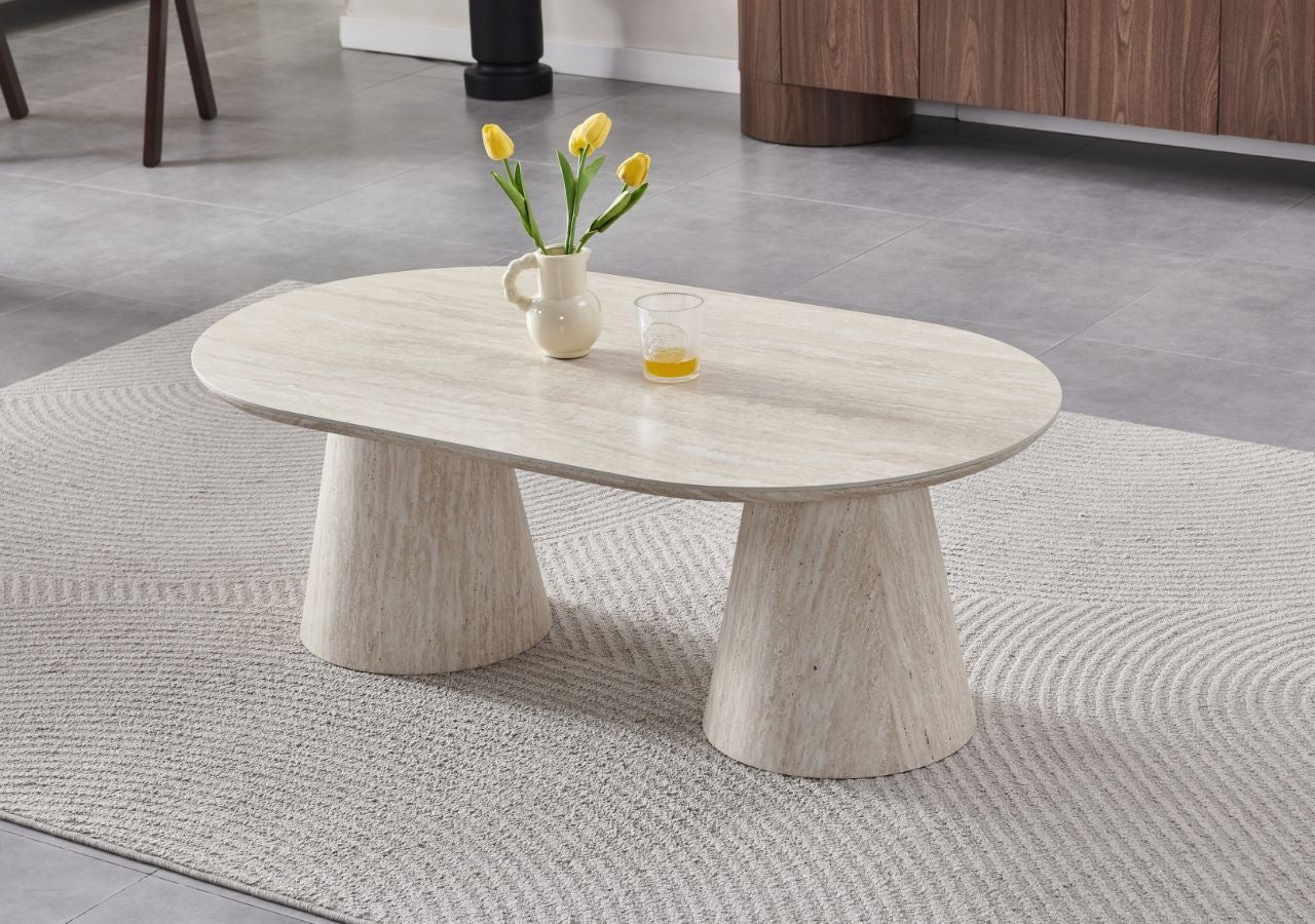Table Basse Iconic Effet Travertin