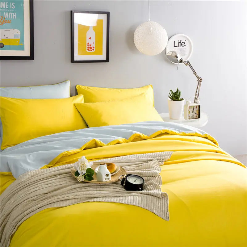 Drap housse 100% coton jaune