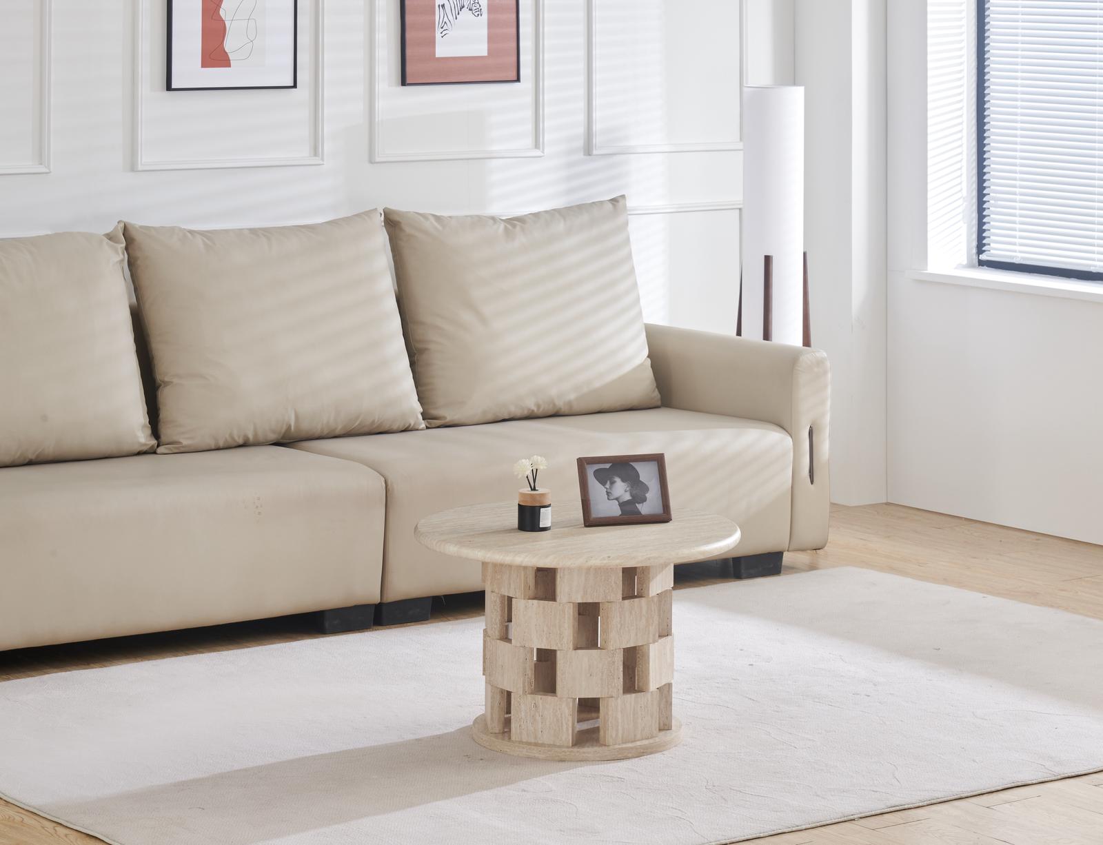 Table Basse Ronde Melo - Travertin