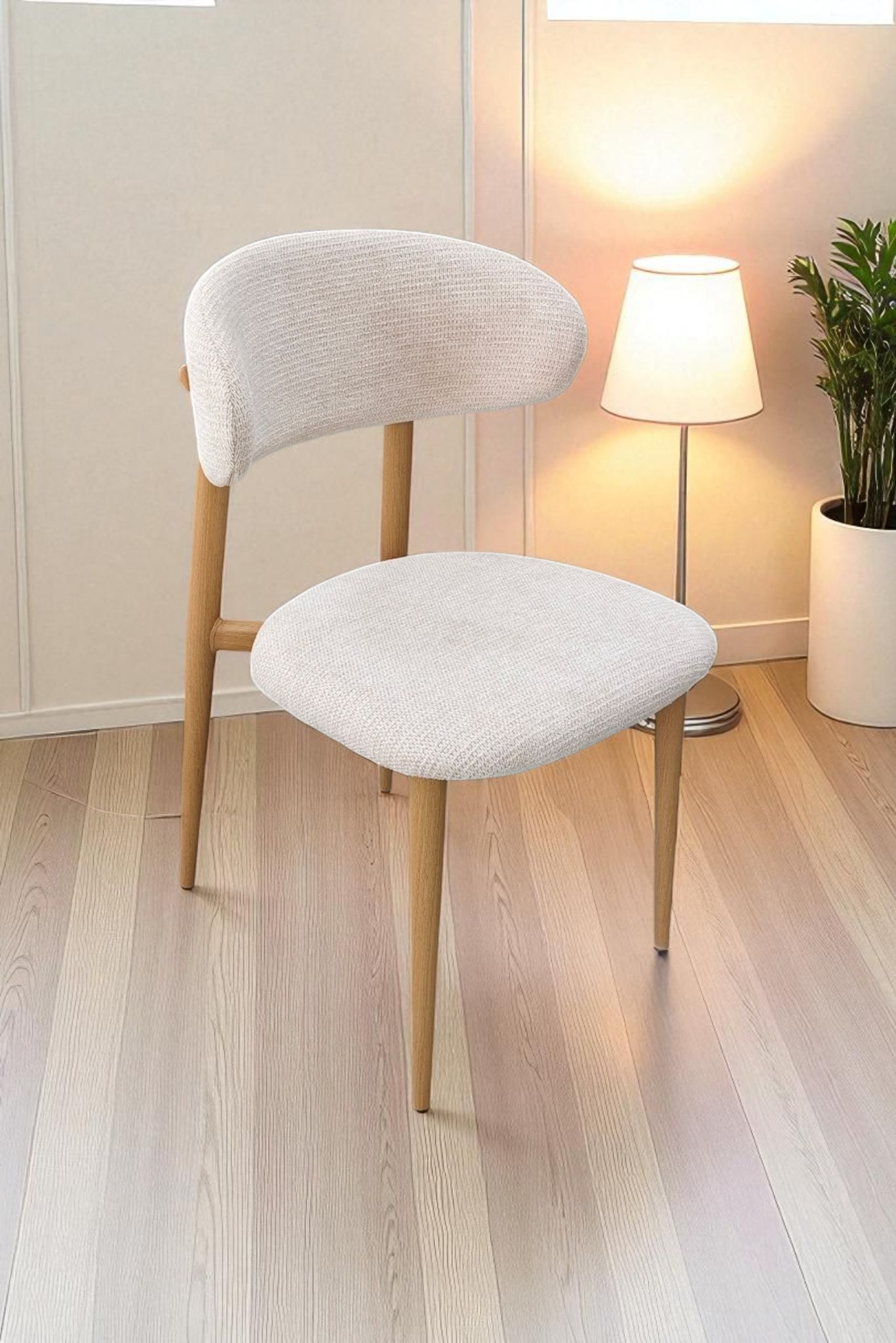 Chaise Lucile Pied Effet Bois Grain Beige
