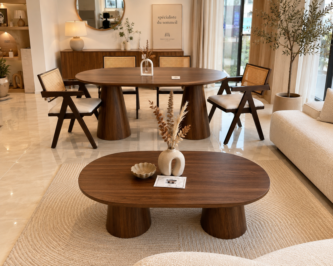 Pack Iconic ( table à manger + table basse + 4 chaises )