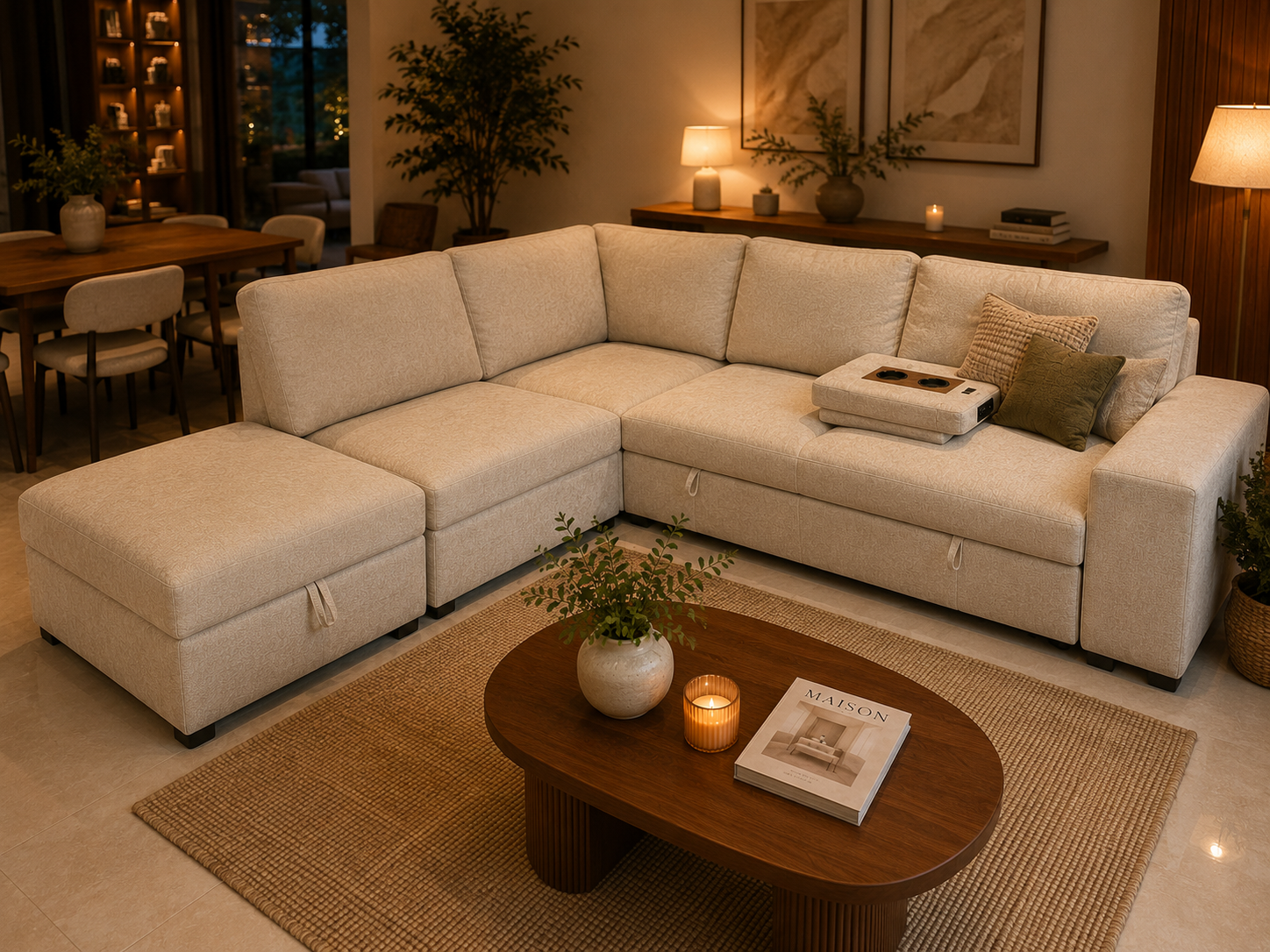 Canapé Louise convertible beige